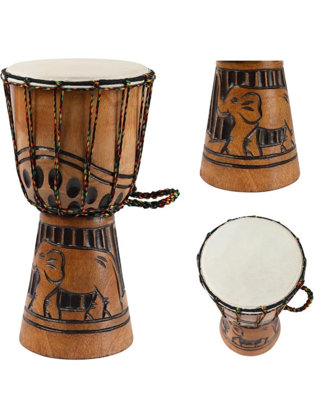 Handcrafted 6.5" Mahogany Djembe Drum with Goatskin Head - African Percussion